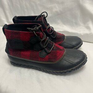 Sorel Out N About Waterproof Duck Boots Buffalo Plaid 8